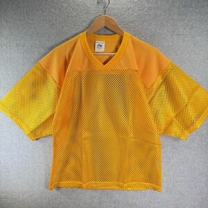 VTG Majestic Tackle Tuff‎ Men's Small Gold Yellow Mesh Practice Football Jersey